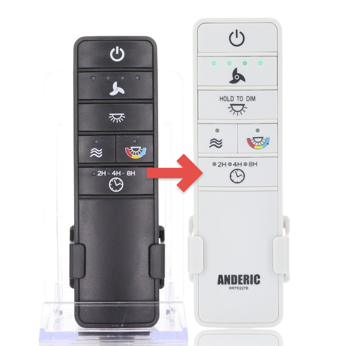 Hampton Bay TR227B 4-Speed Ceiling Fan Remote Control | Color Temp | Dimming | Fanelee | Hubspace - 2AQZU-18015