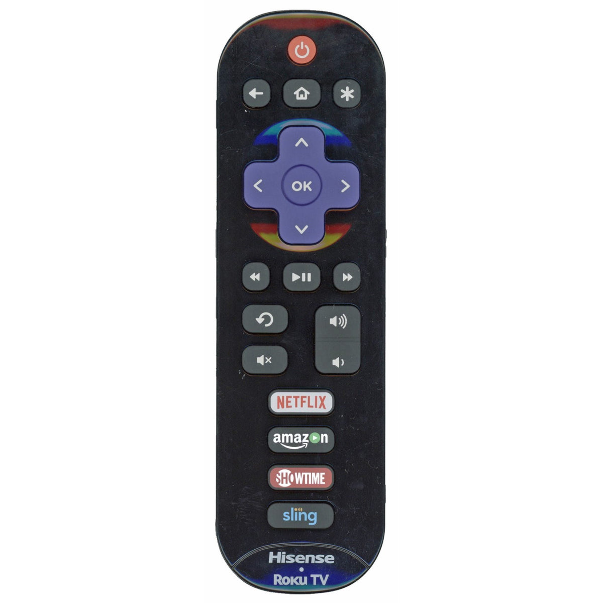 Hisense EN3B32HS Roku TV Remote Control | IR | Netflix | Amazon | Showtime | Sling - 194606