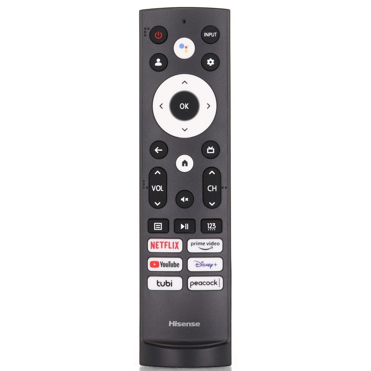 Hisense ERF3J80H Google Voice TV Remote Control | Netflix | Prime Video | Youtube | Disney + | Tubi | Peacock  - 285119