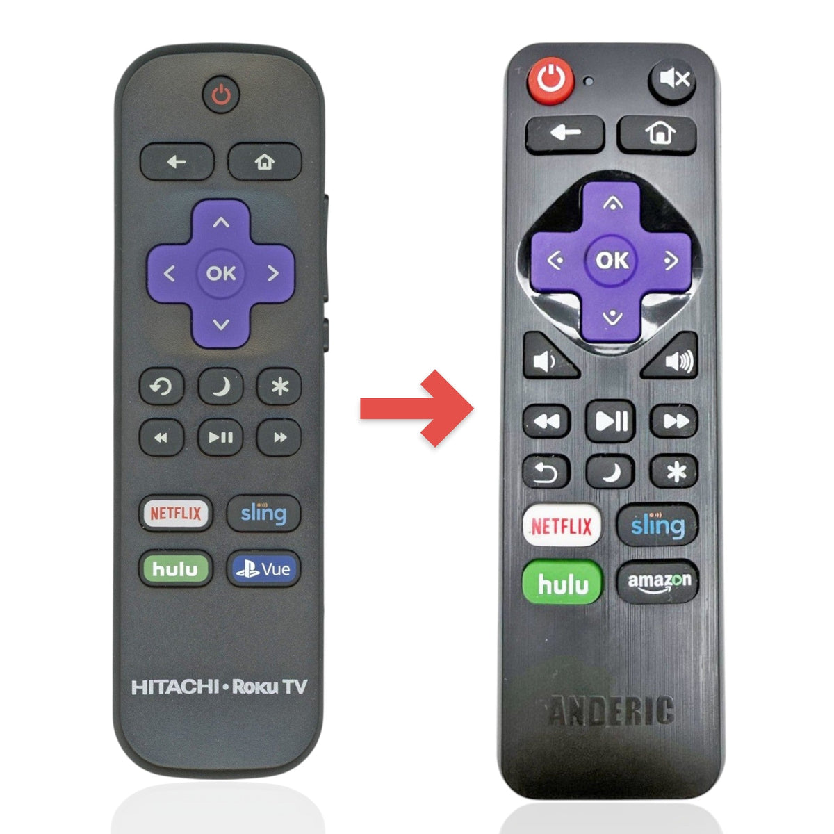 Hitachi 101018E0003 Roku TV Remote Control