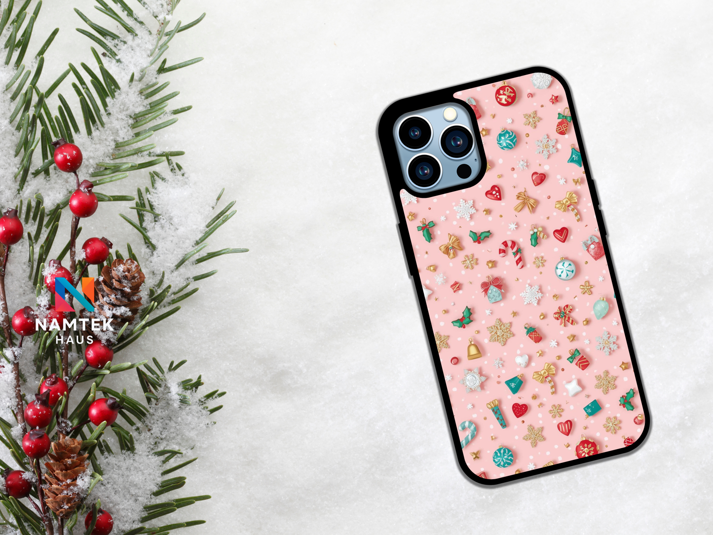 Candy Lane Christmas Aesthetic Pink Holiday Phone Case