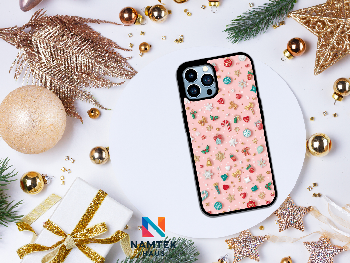 Candy Lane Christmas Aesthetic Pink Holiday Phone Case