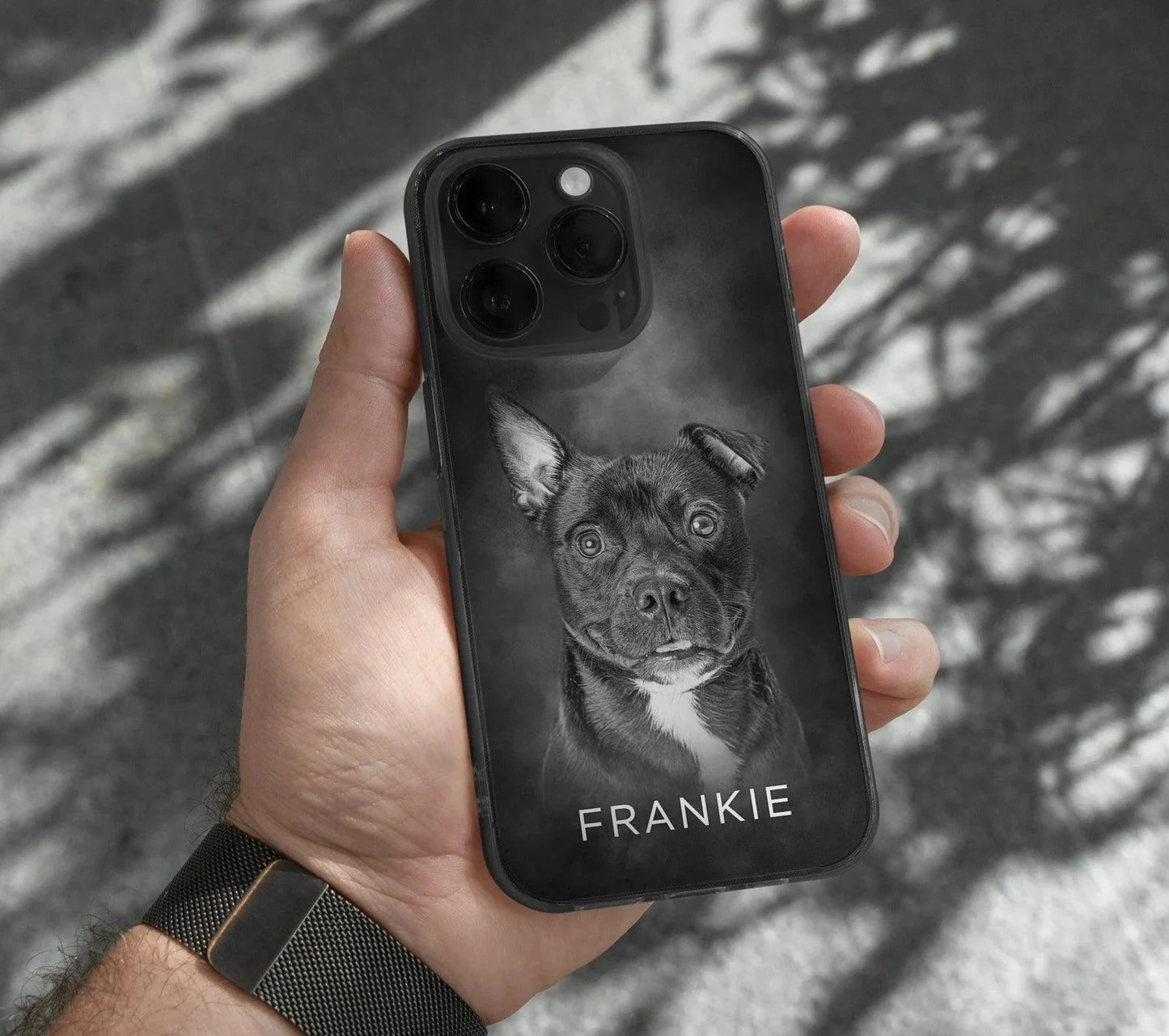 Pet Phone Case with Custom Photo Personalized Dog Cat Name Portrait  Illustration Case Pet Loss Sympathy Memorial Gift