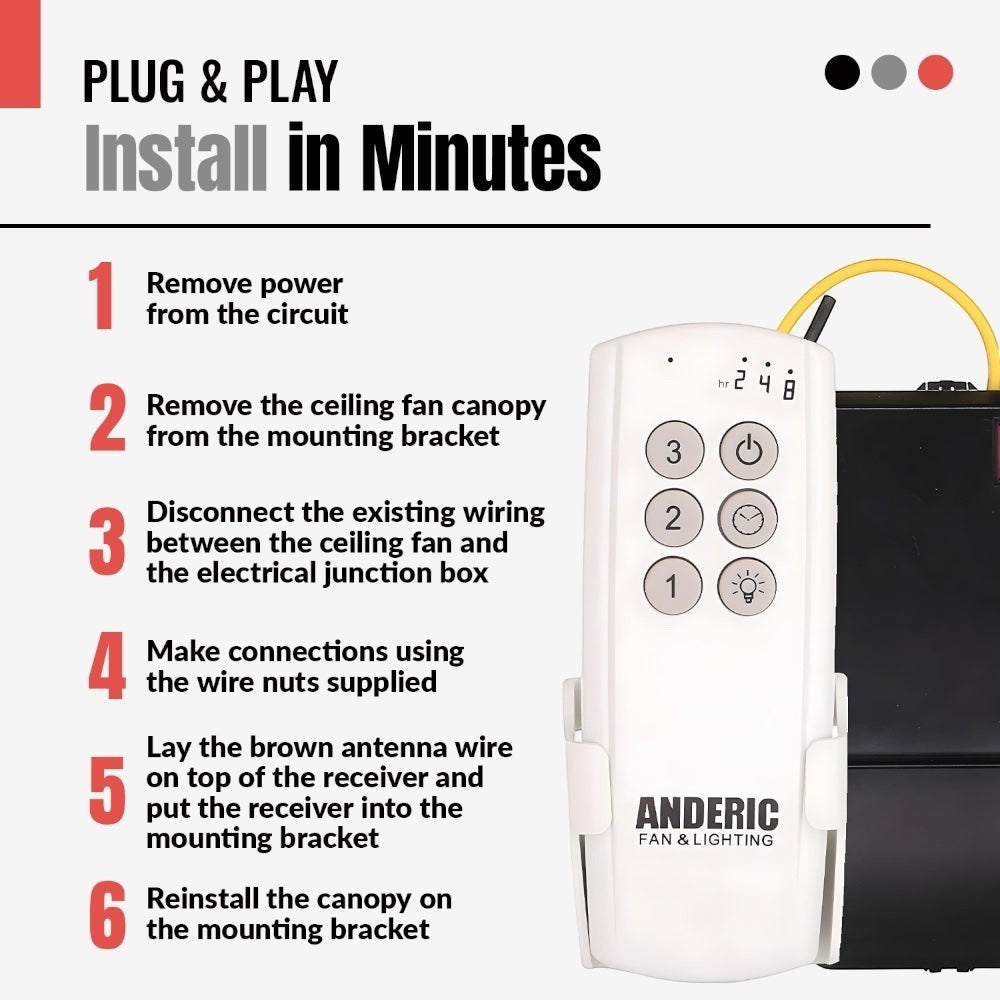 Hampton Bay TX028-LRS Ceiling Fan Remote Control