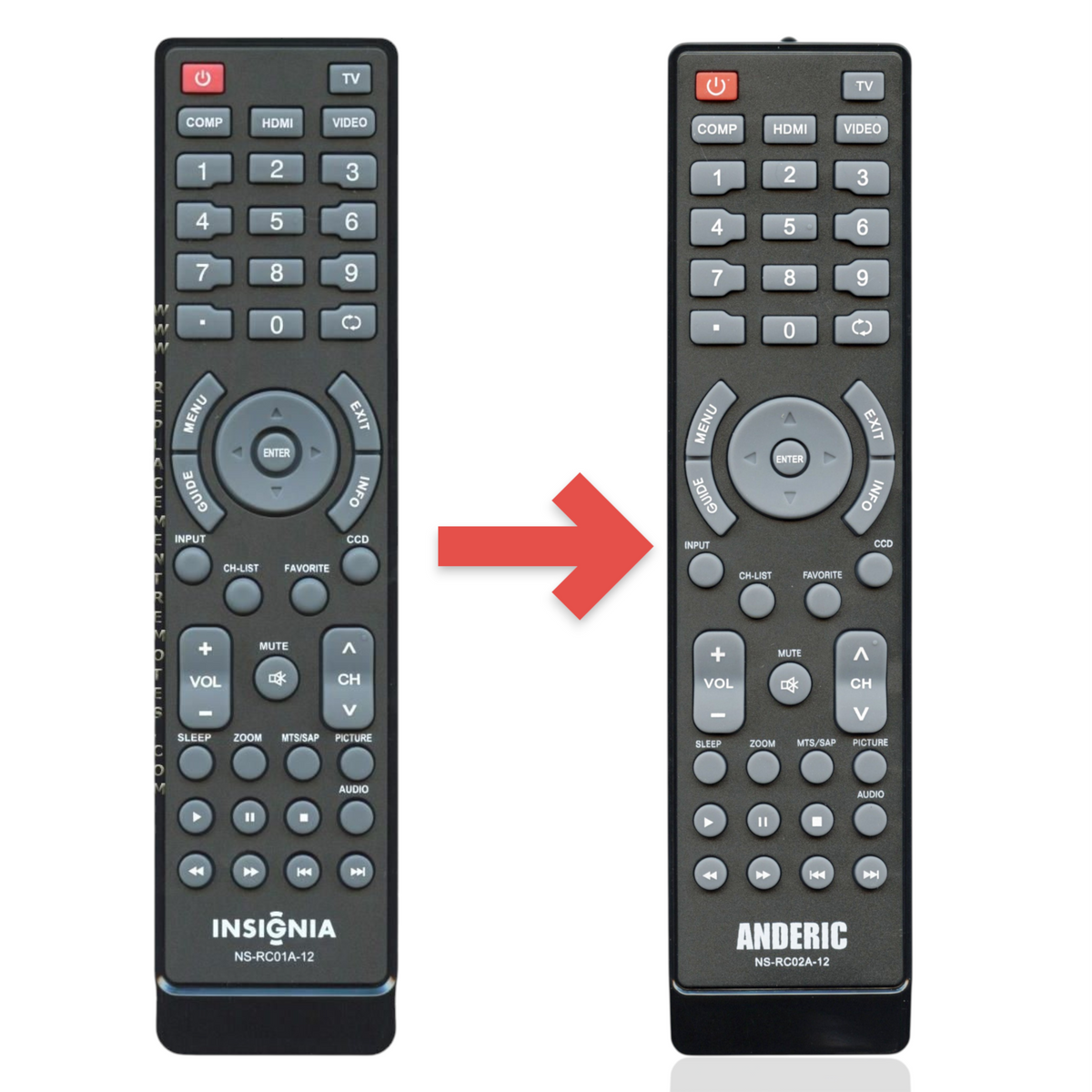 Insignia NSRC01A12 TV Remote Control