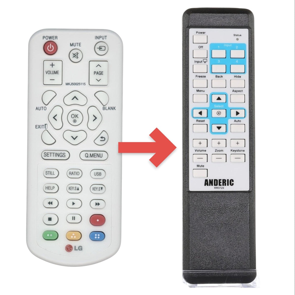 LG MKJ50025115 Projector Remote Control