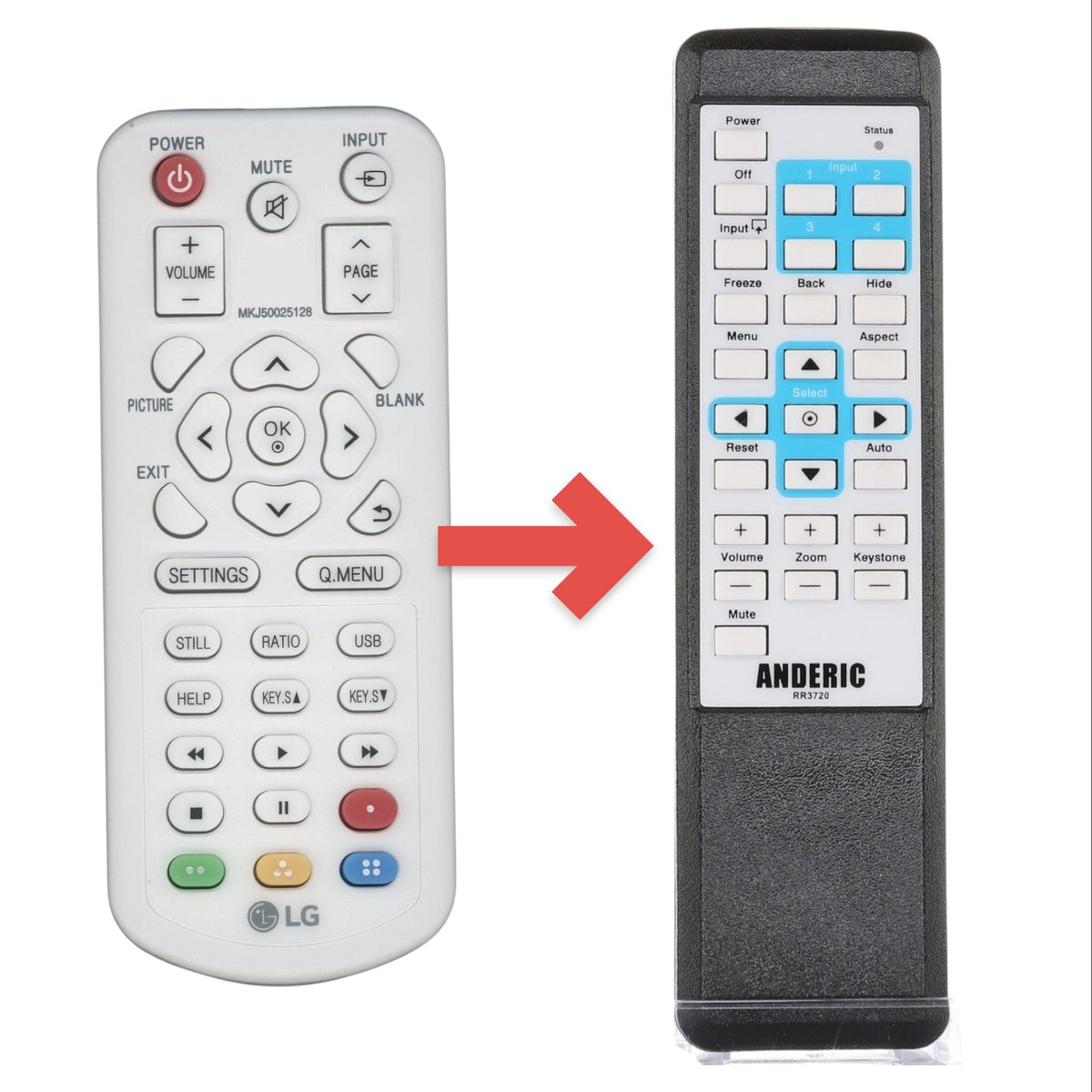 LG MKJ50025128 Projector Remote Control