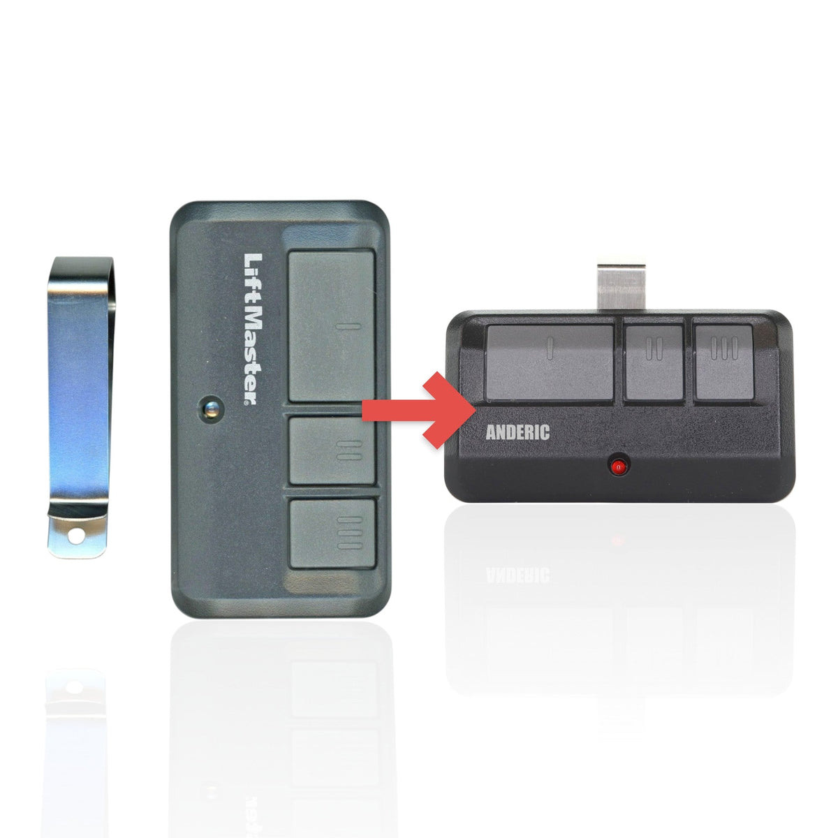 LiftMaster 893MAX 3-Button Visor 315 MHz or 390 MHz Garage Door Opener Remote Control