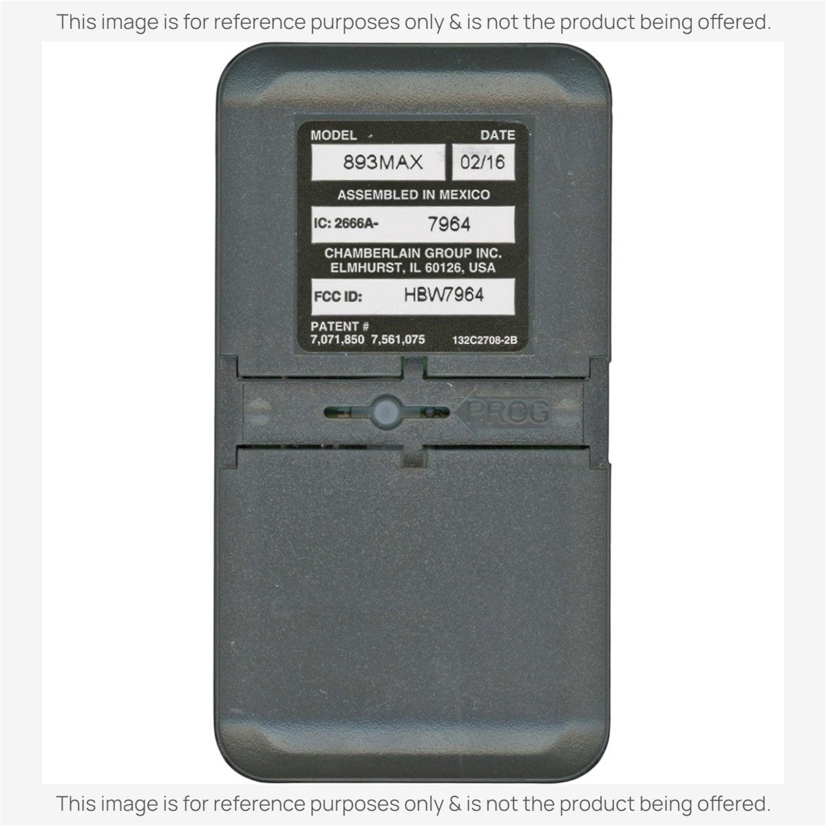 LiftMaster 893MAX 3-Button Visor 315 MHz or 390 MHz Garage Door Opener Remote Control