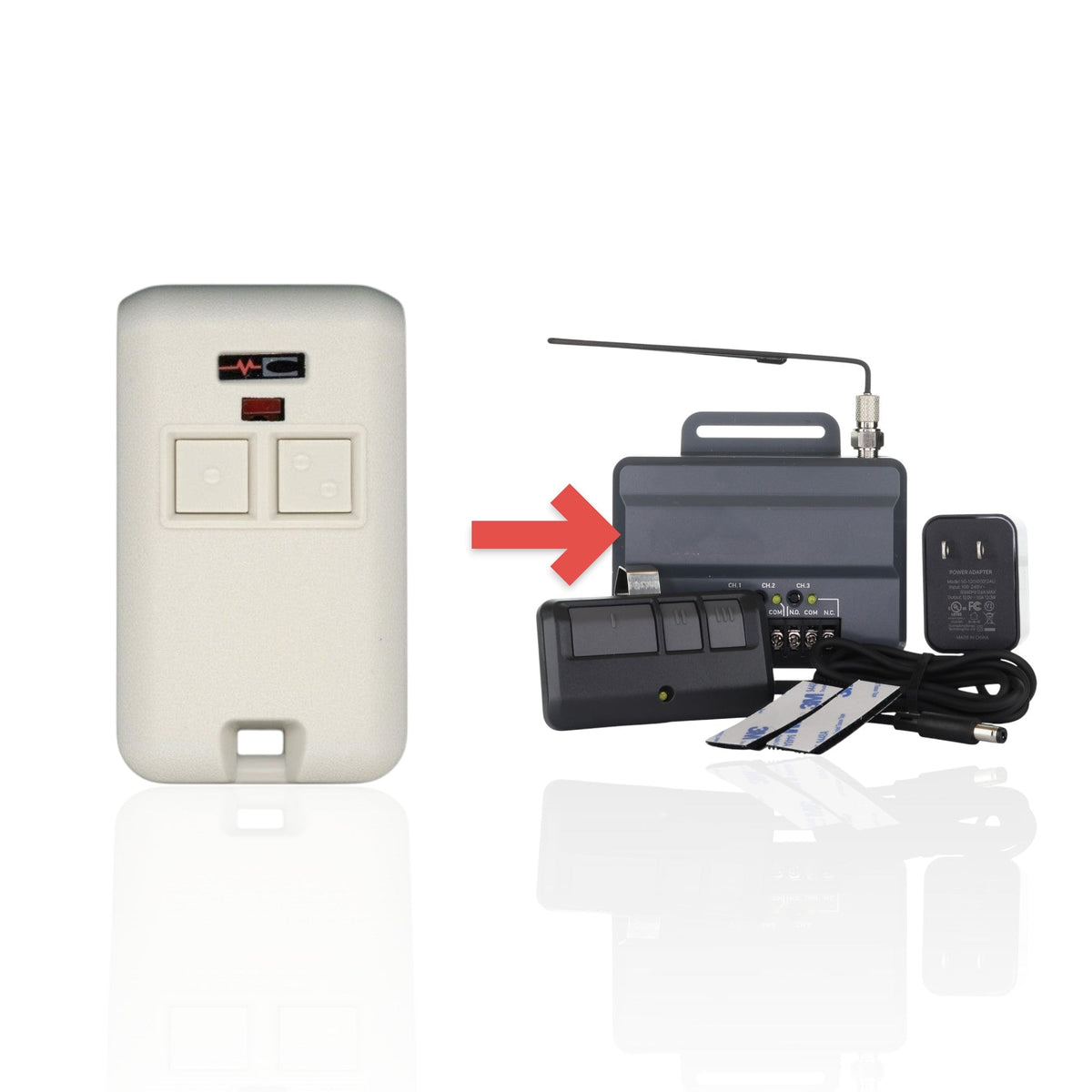 Linear 3083 Multi-Code 2-button 300 Mhz keychain Garage Door Opener Remote Control