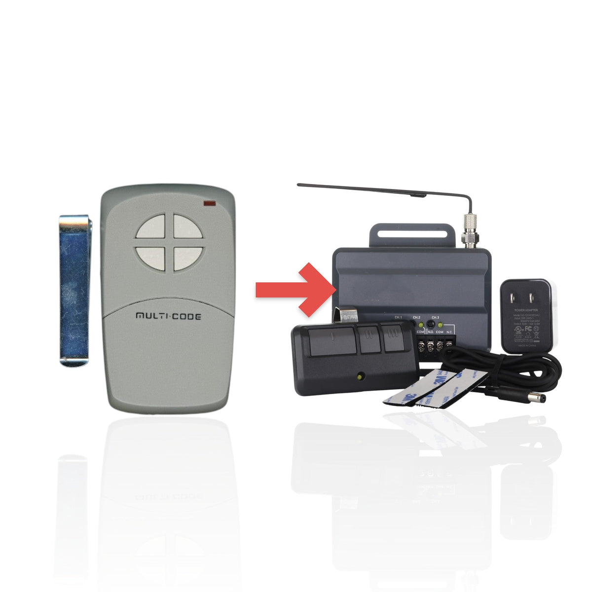 Linear 4140 Multi-Code 4-button 300 MHz Visor Garage Door Opener Remote Control