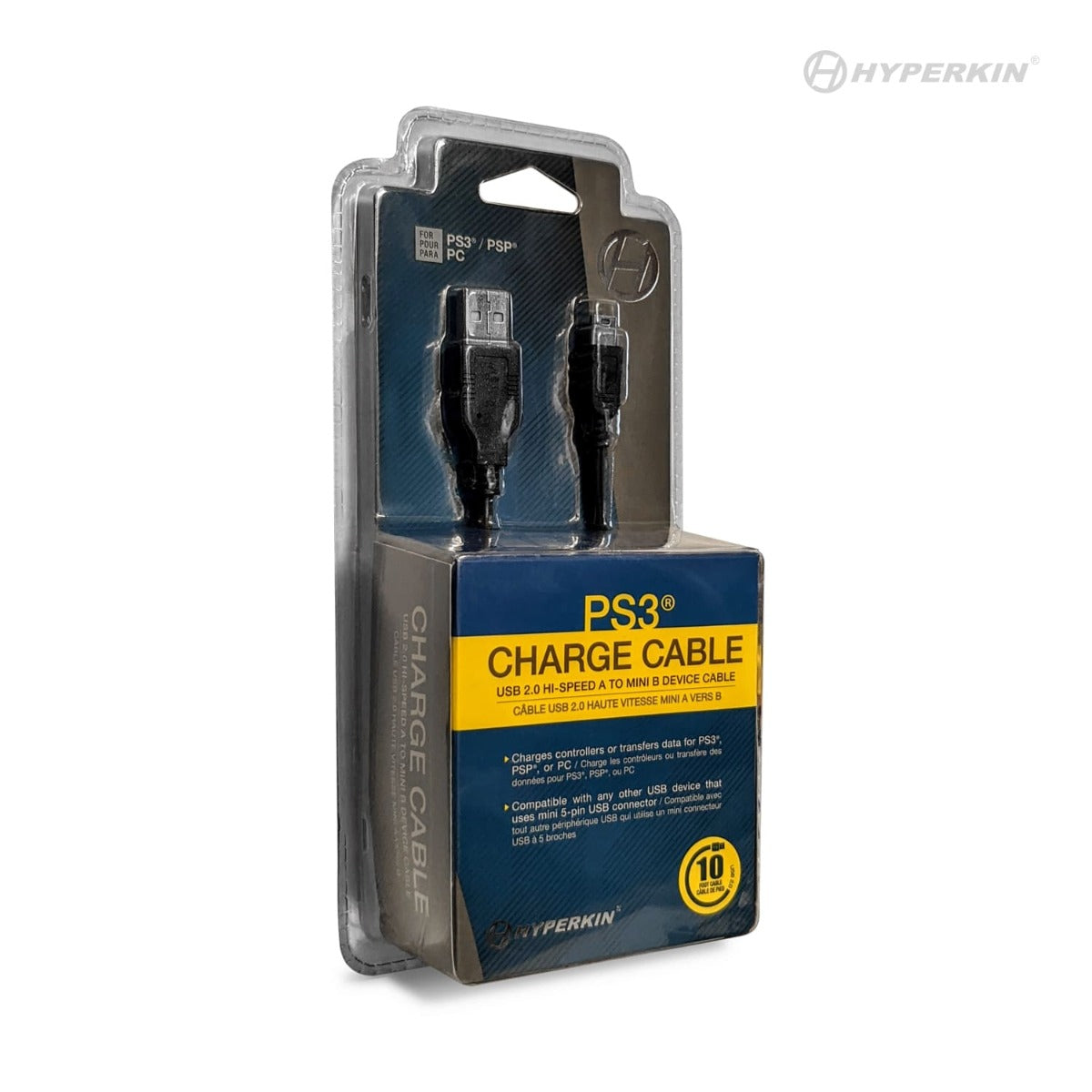 PS3 Controller Charging Cable / PSP Mini USB Charge Cable 10 Ft