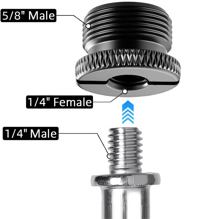3/8-16 to 5/8-27 Fine Thread Microphone Stand Adapter Screw
