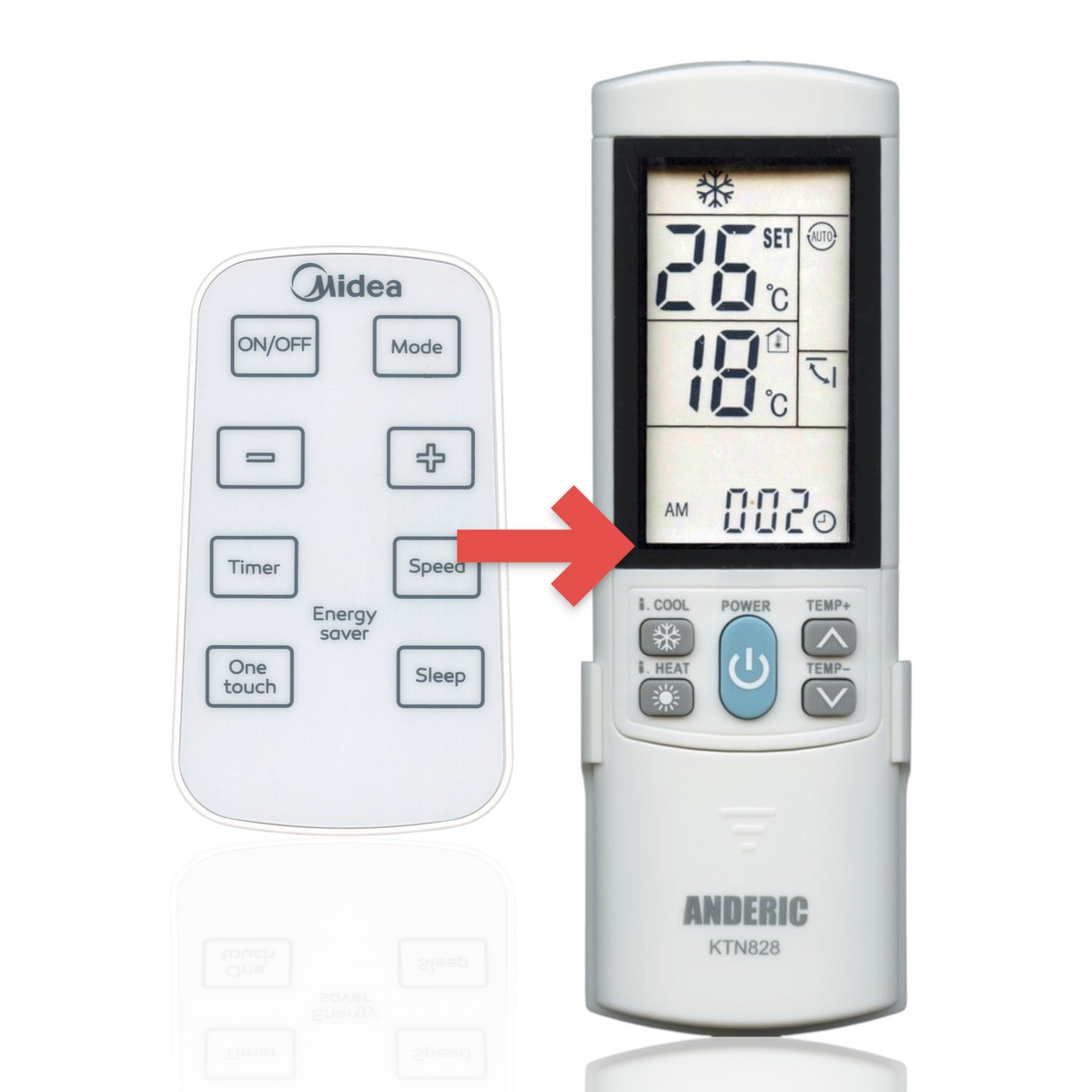 Midea RG15B1/E PN: 17317000A53590 Window Air Conditioner Remote Control