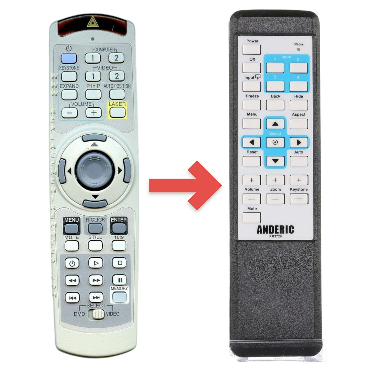 Mitsubishi LVPXL25UREM Projector Remote Control