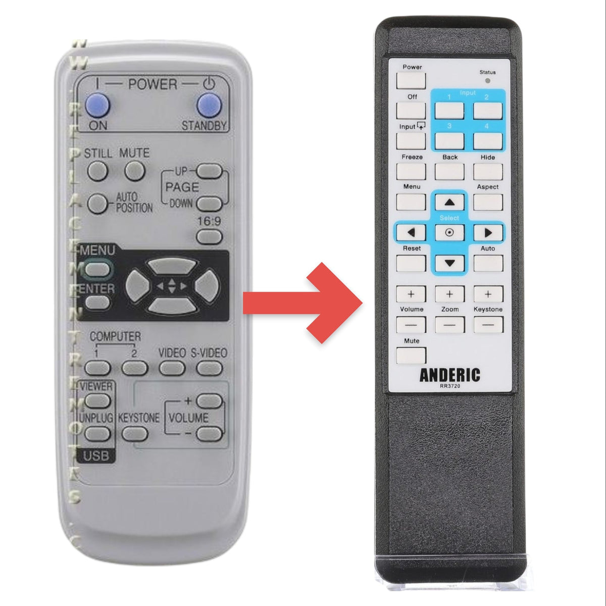 Mitsubishi XD430REM Projector Remote Control