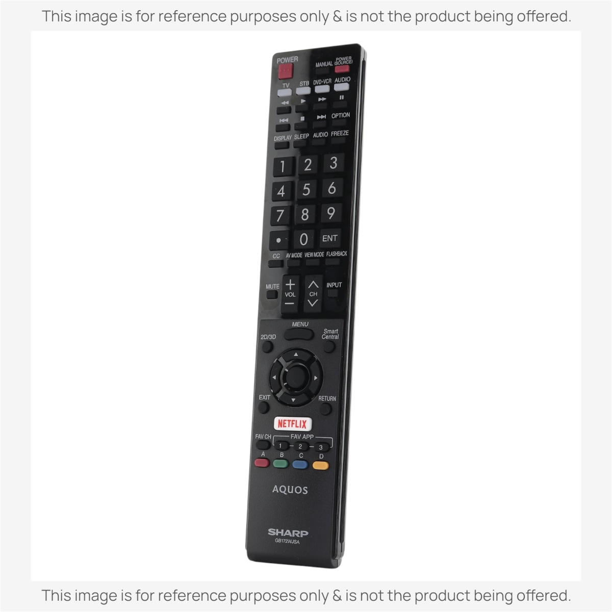 Sharp GB172WJSA Aquos TV Remote Control | Netflix | IR - RRMCGB172WJSA