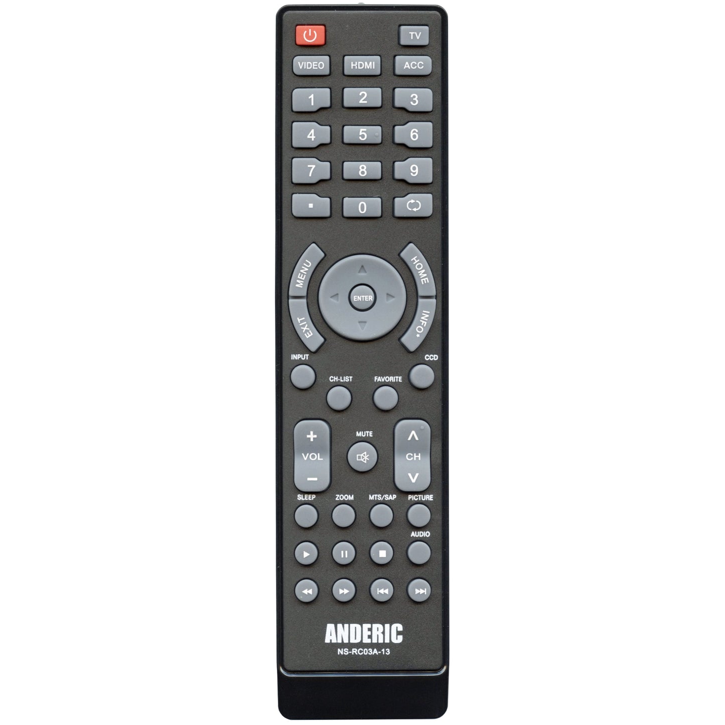 Anderic NSRC03A13 Replacement TV Remote Control for Insignia - NS-RC03A-13