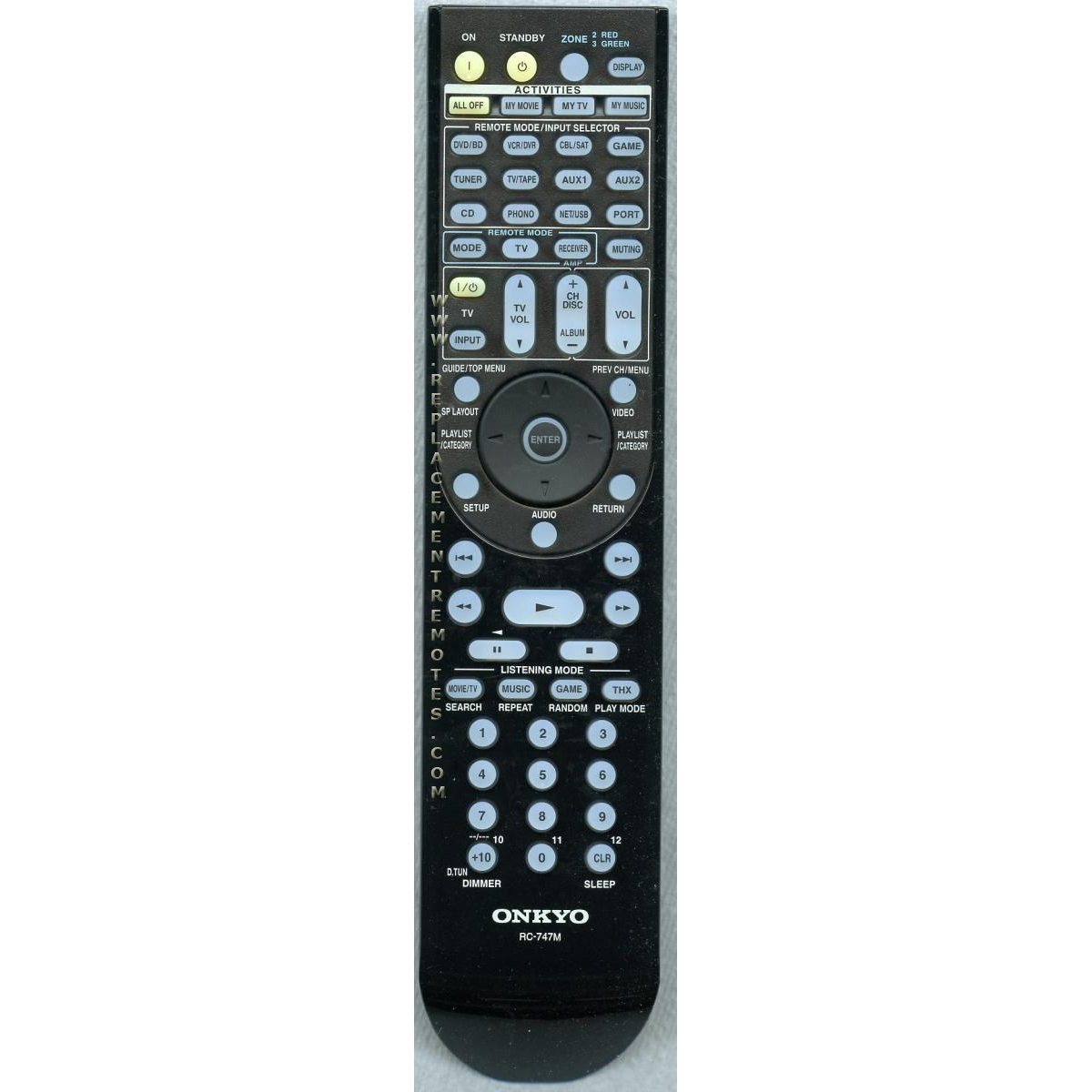 Onkyo RC747M Receiver Remote Control | RC-747M
