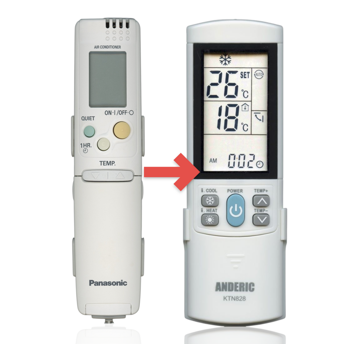 Panasonic CV6233187143 Air Conditioner Remote Control | Single Split Indoor Wall Unit | Thermostatic LCD Display | Wall Mount Included - CV6233187143