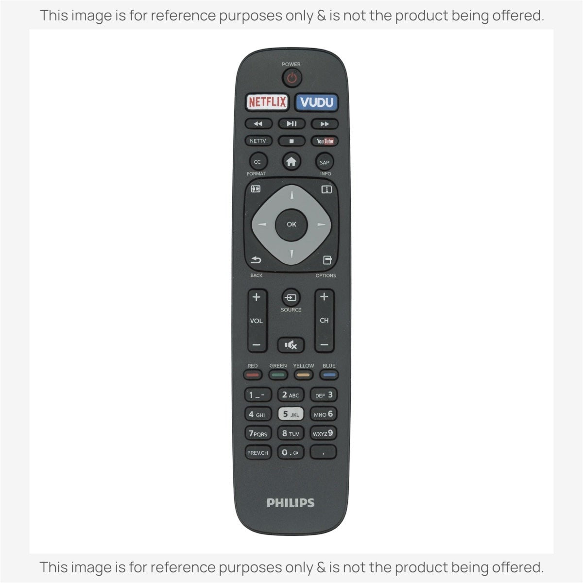 Philips NH500UP Smart TV Remote Control | Netflix | Vudu | Net TV | Youtube | NH500UW - NH500UP