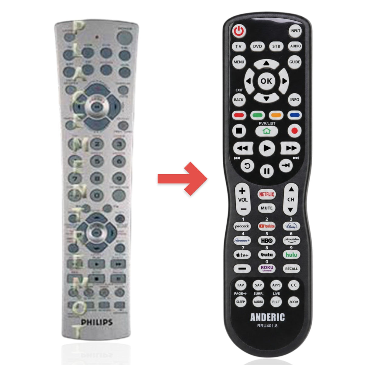Philips PMDVR8 4-Device Universal Remote Control