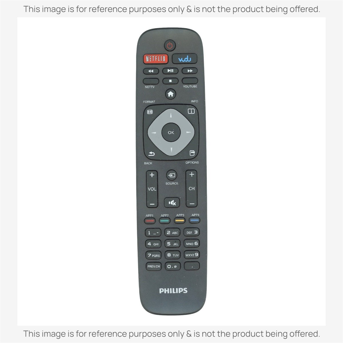 Philips URMT41JHG012 2017 SMART TV Remote Control | Netflix | Vudu - URMT41JHG012