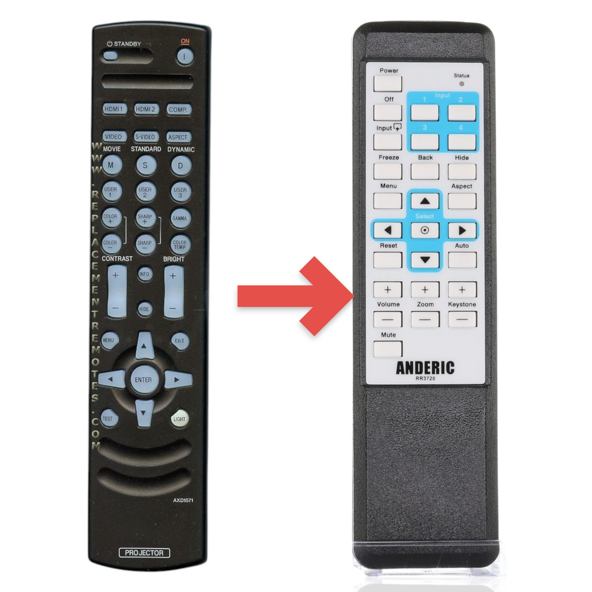 Pioneer AXD1571 Projector Remote Control