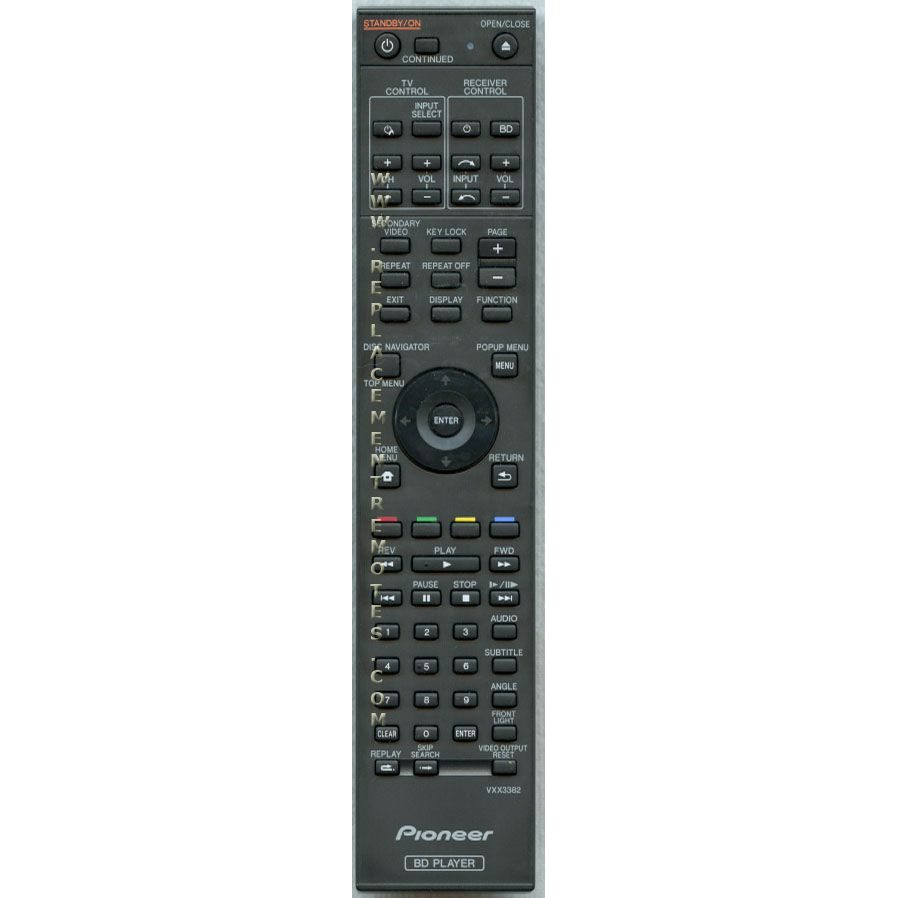Pioneer VXX3382 Blu-ray Disc Player Remote Control - VXX3382