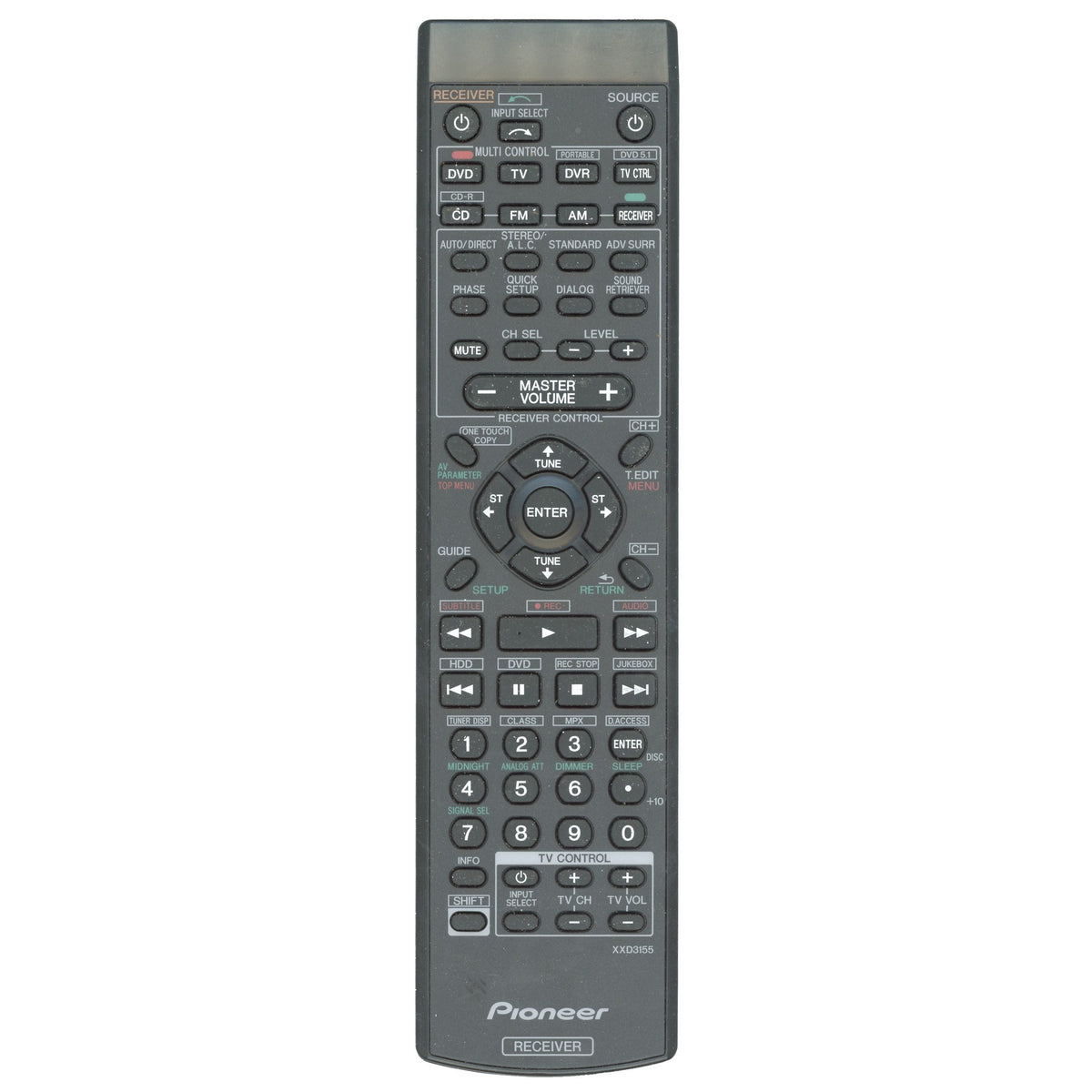 Pioneer XXD3155 Receiver Remote Control