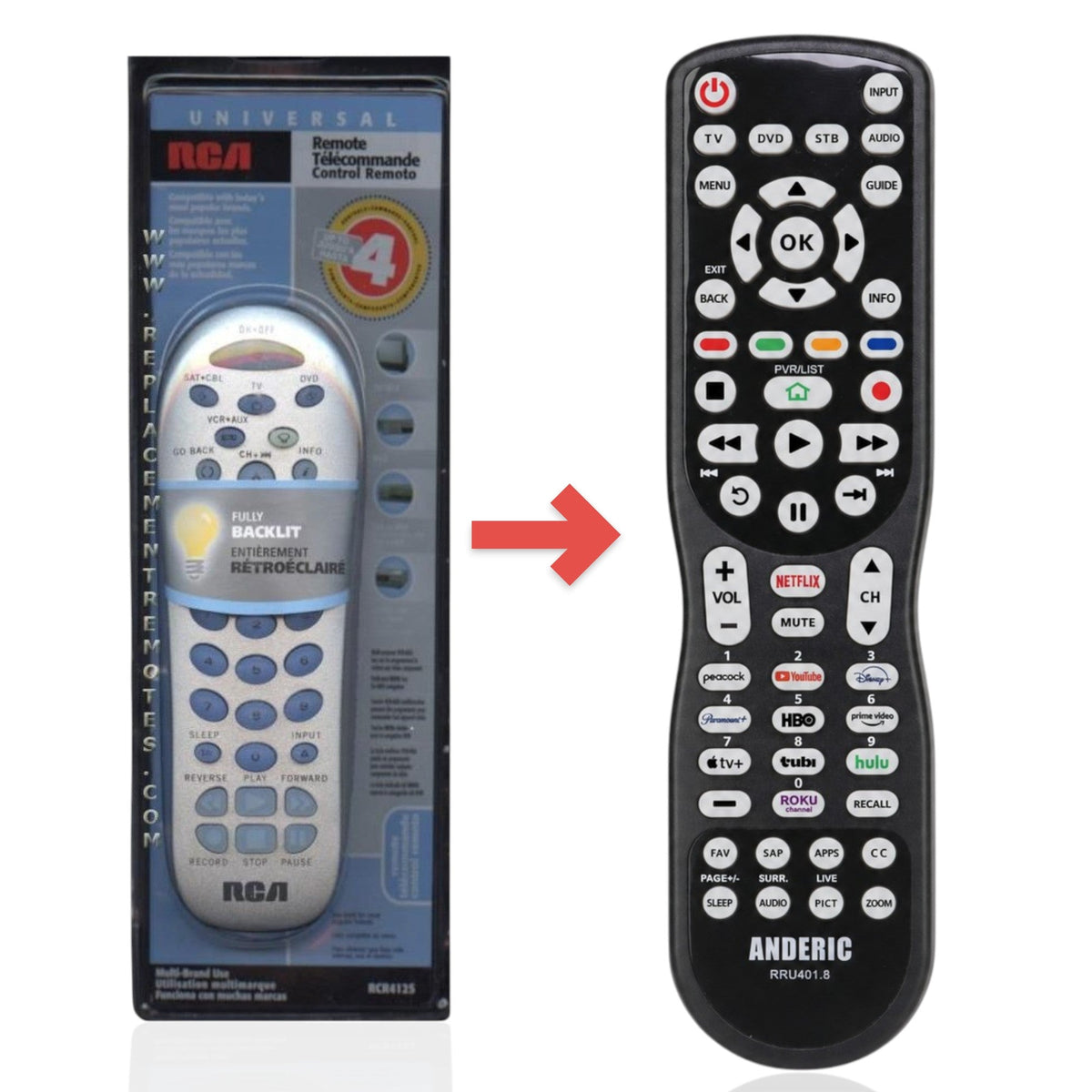 RCA RCR412S 4-Device Universal Remote Control