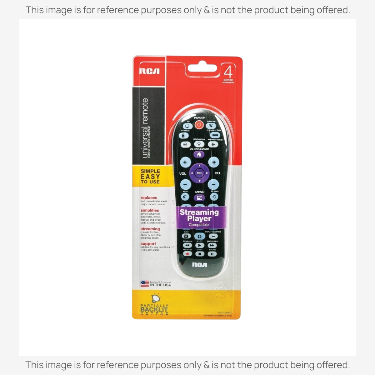 RCA RCR414BHZ3V RemoteStreaming 4-Device Universal Remote Control