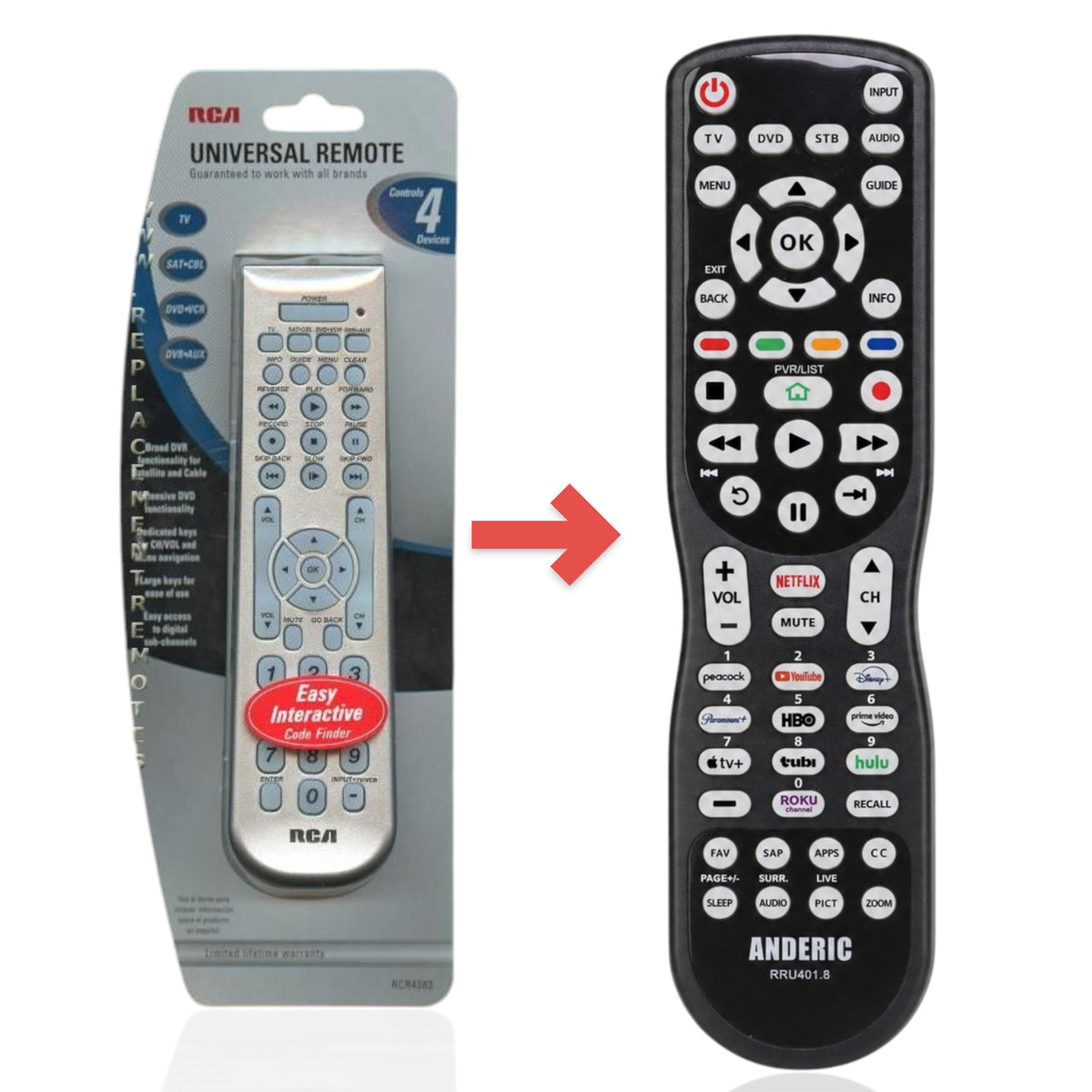 RCA RCR4383 4-Device Universal Remote Control
