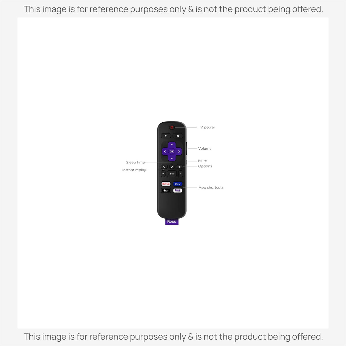Roku RC-C1R Universal IR for All Roku TVs TV Remote Control | IR - RCC1R
