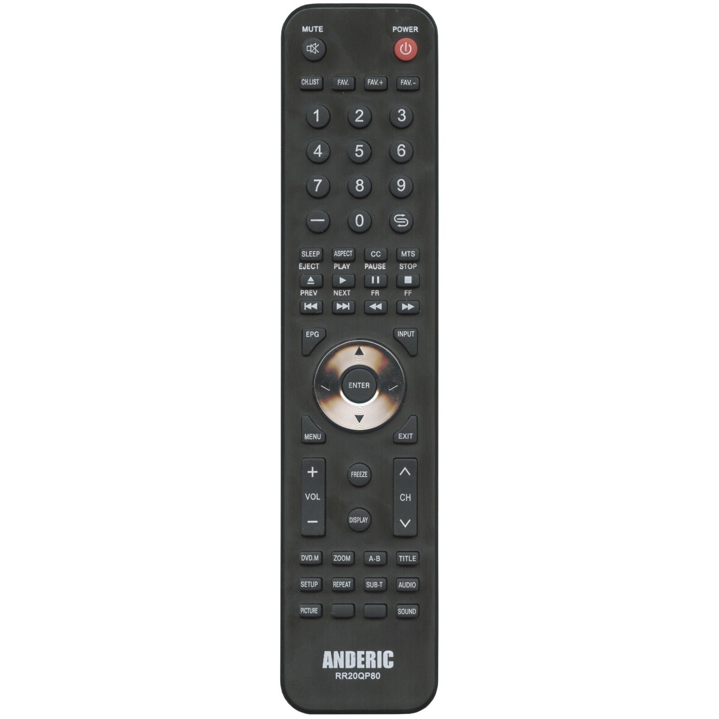 Anderic RR20QP80 Replacement TV/DVD Remote Control for RCA RE20QP80 and RE20QP28