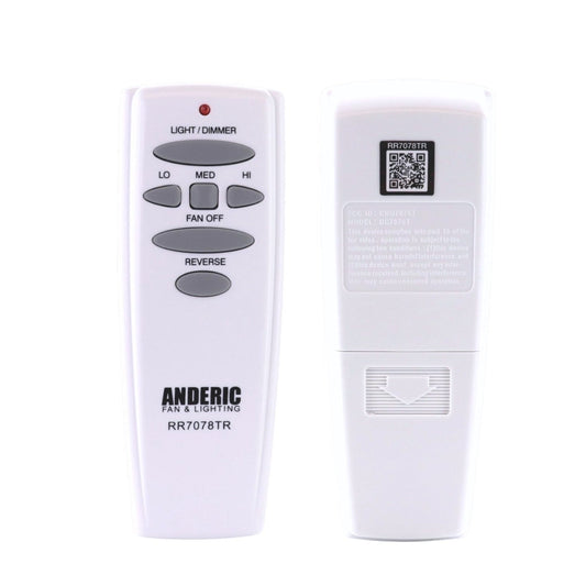 Anderic RR7078TR with Reverse Ceiling Fan Remote Control for Hampton Bay | UC7078T | CHQ7078T