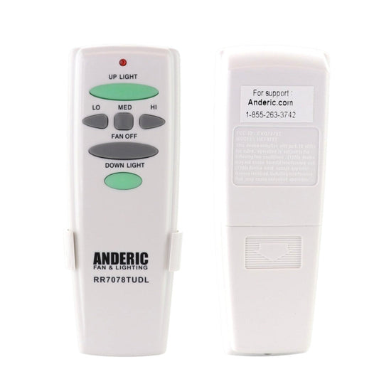 Anderic RR7078TUDL (UC7078T) Ceiling Fan Remote Control for Hampton Bay | CHQ7078T | Up Light | Down Light