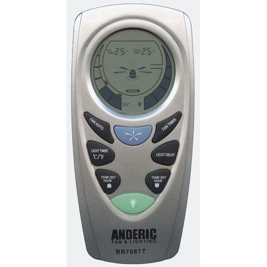 Anderic RR7087T Replacement Thermostatic Ceiling Fan Remote Control with Fan Timer Key | CHQ7087T
