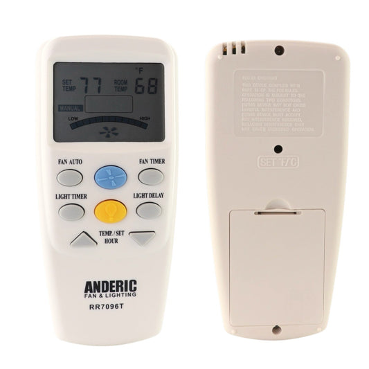 Anderic RR7096T Thermostatic Ceiling Fan Remote Control with Fan Timer Key | CHQ7096T, CHQ8BT7096T