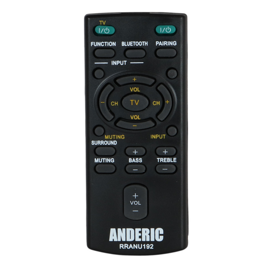 Anderic RRANU192 Replacement Remote Control for Sony Sound Bar | RM-ANU192, RM-ANU160, RMT-AH101U, RM-ANU191, RM-ANU159