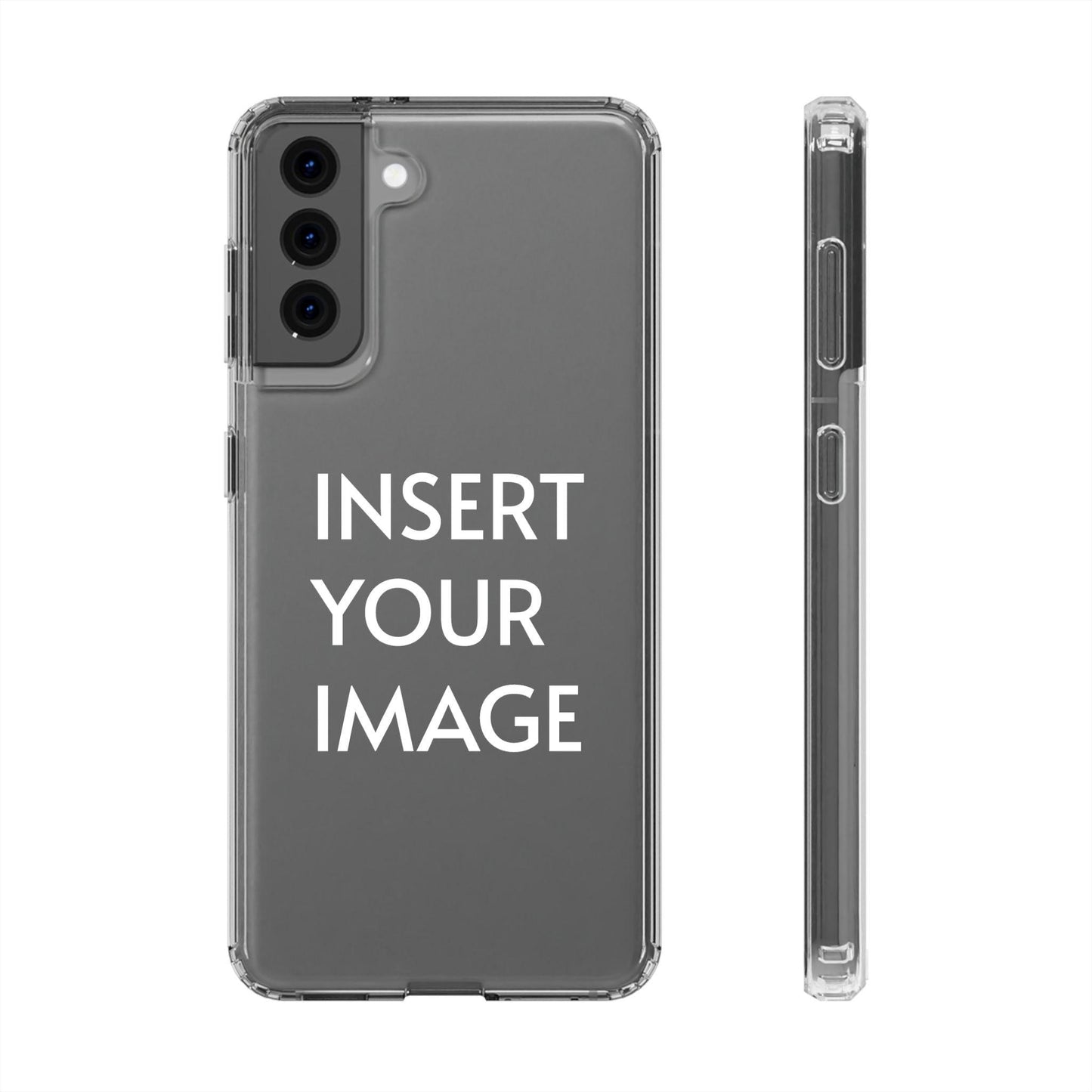 Custom Printed Clear Case for Samsung – Durable Polycarbonate & TPU Sides, Wireless Charging Compatible
