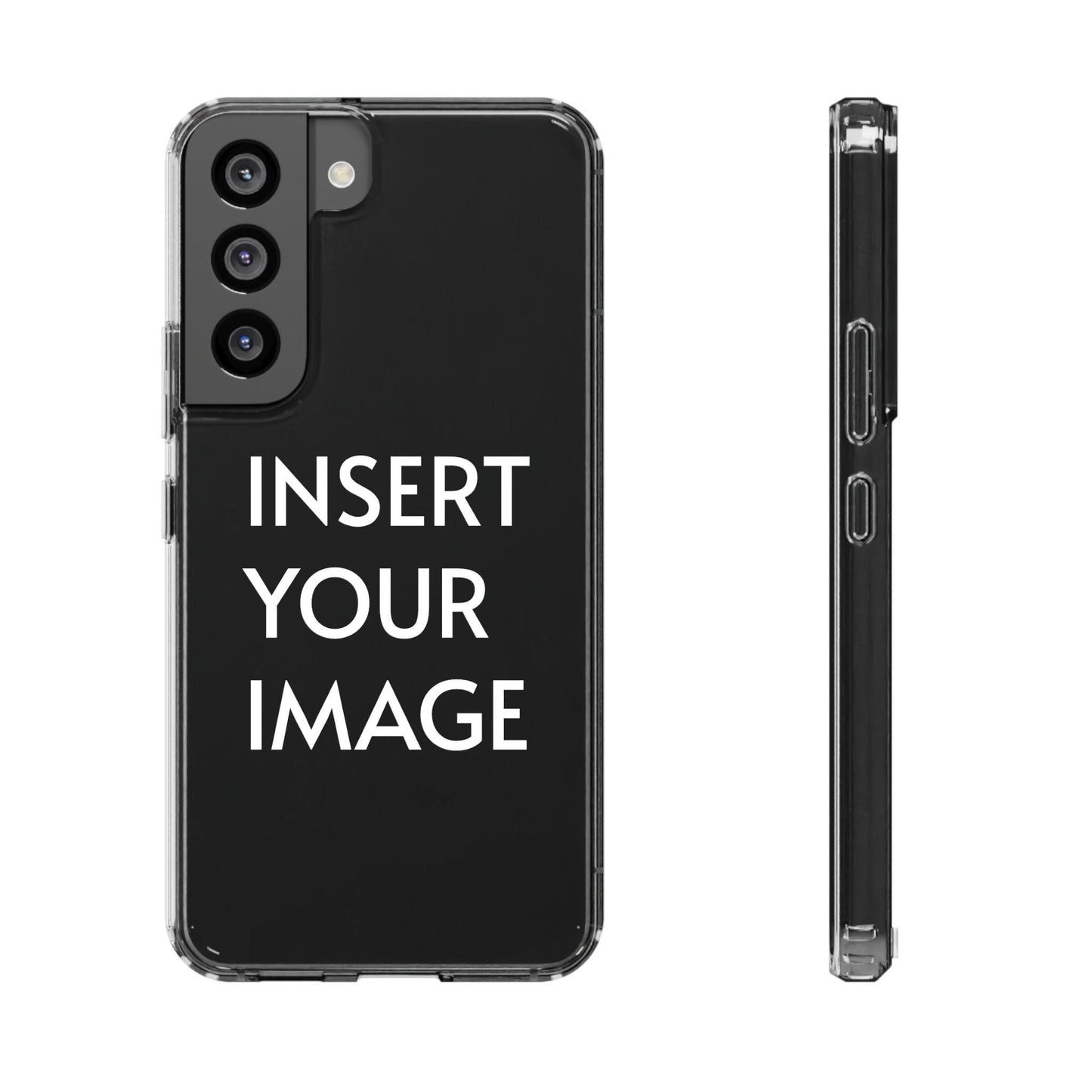 Custom Printed Clear Case for Samsung – Durable Polycarbonate & TPU Sides, Wireless Charging Compatible