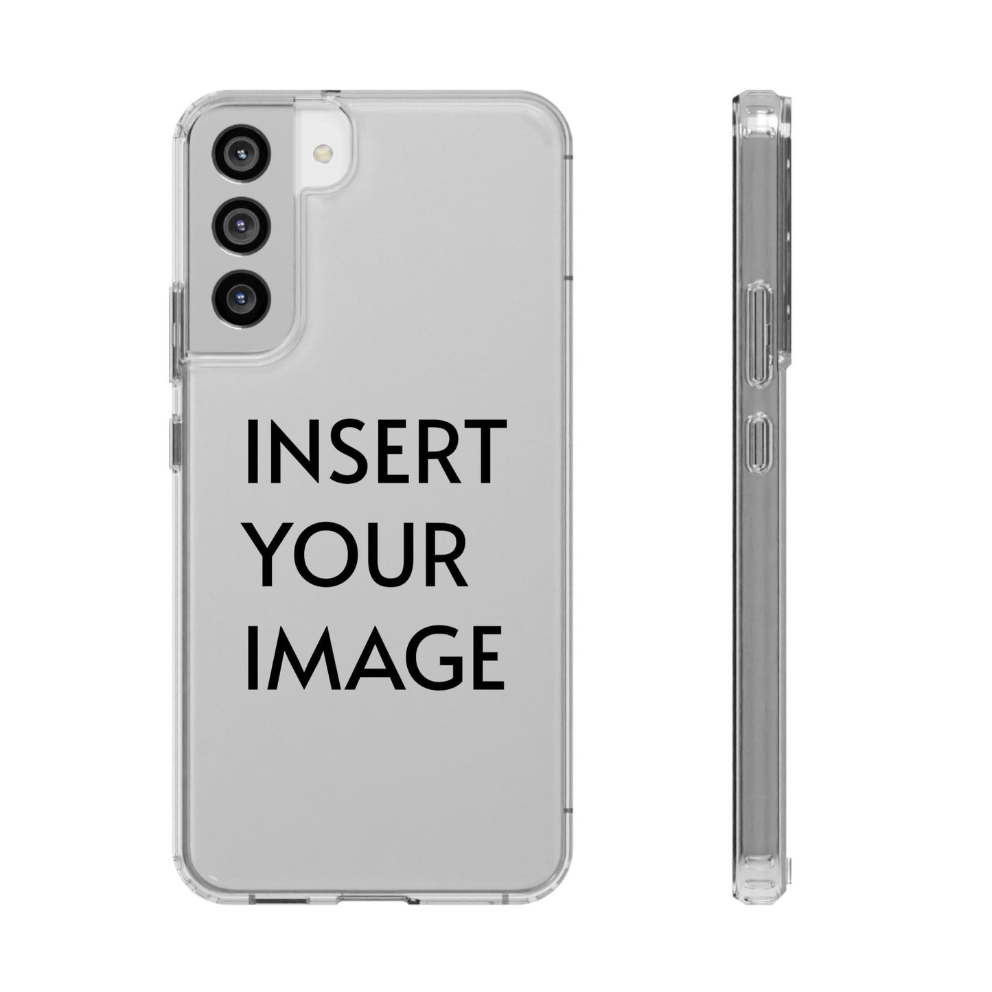 Custom Printed Clear Case for Samsung – Durable Polycarbonate & TPU Sides, Wireless Charging Compatible