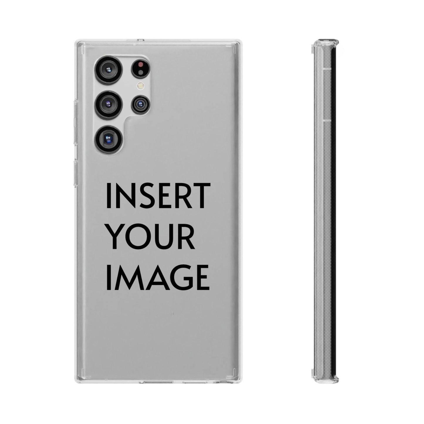 Custom Printed Clear Case for Samsung – Durable Polycarbonate & TPU Sides, Wireless Charging Compatible