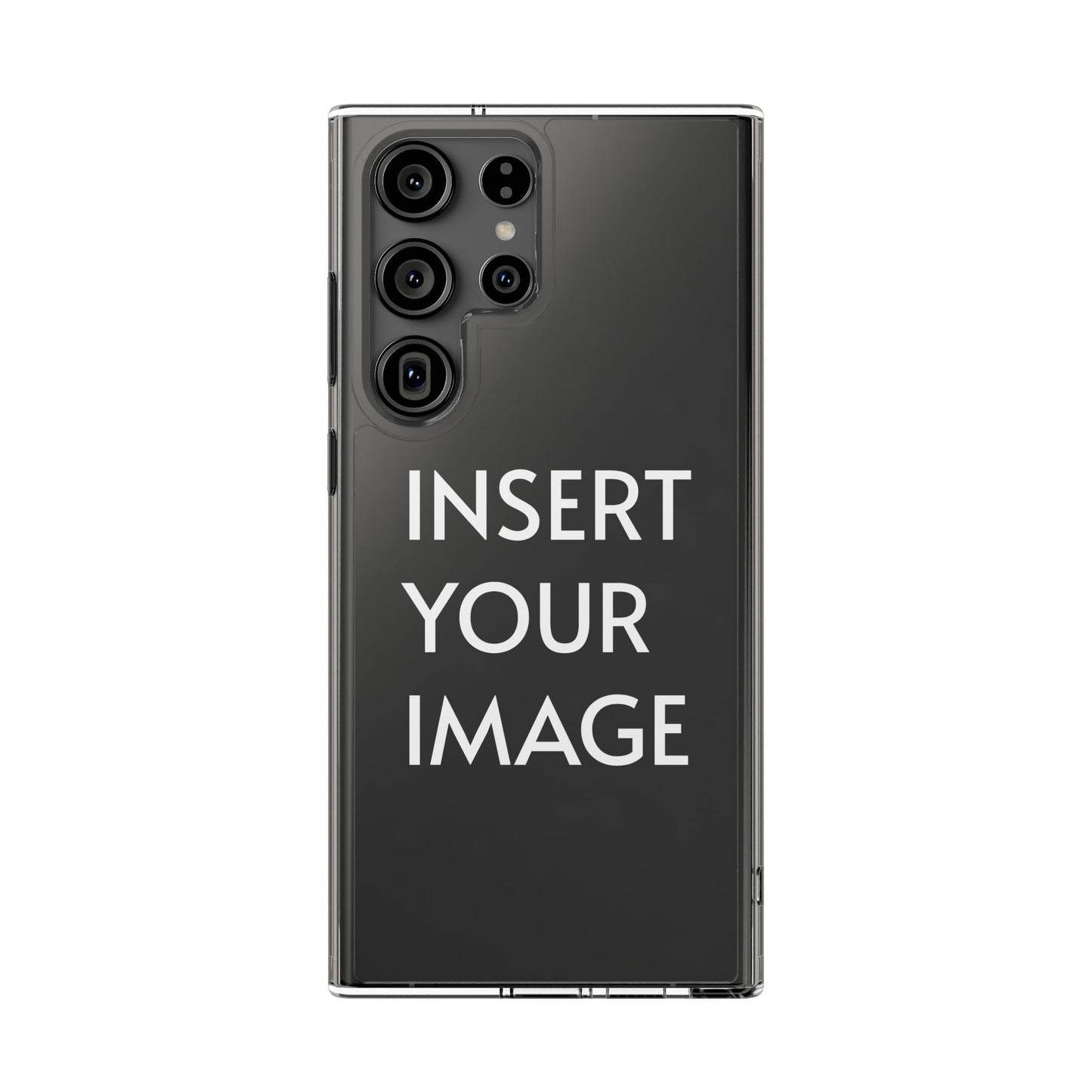 Custom Printed Clear Case for Samsung – Durable Polycarbonate & TPU Sides, Wireless Charging Compatible