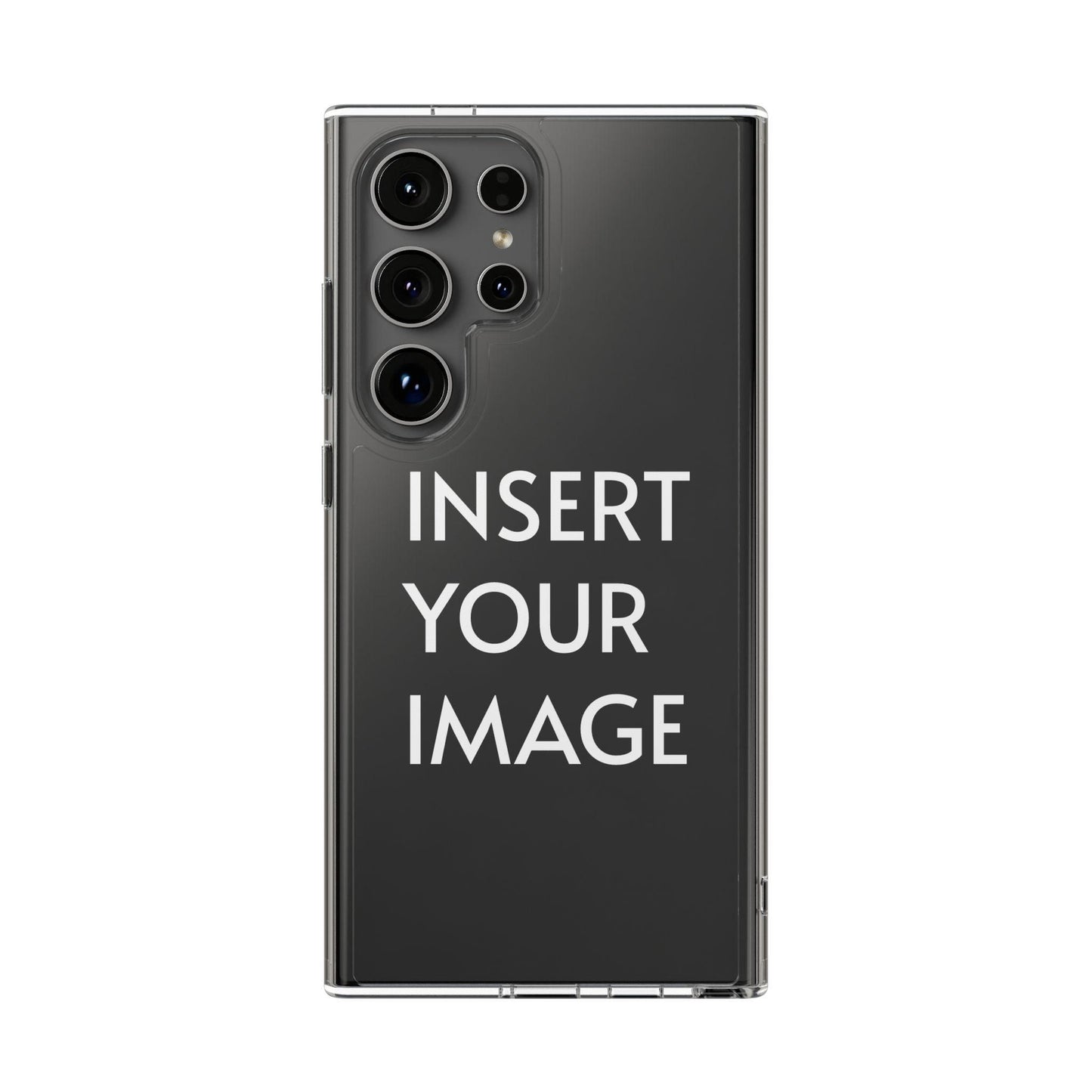 Custom Printed Clear Case for Samsung – Durable Polycarbonate & TPU Sides, Wireless Charging Compatible