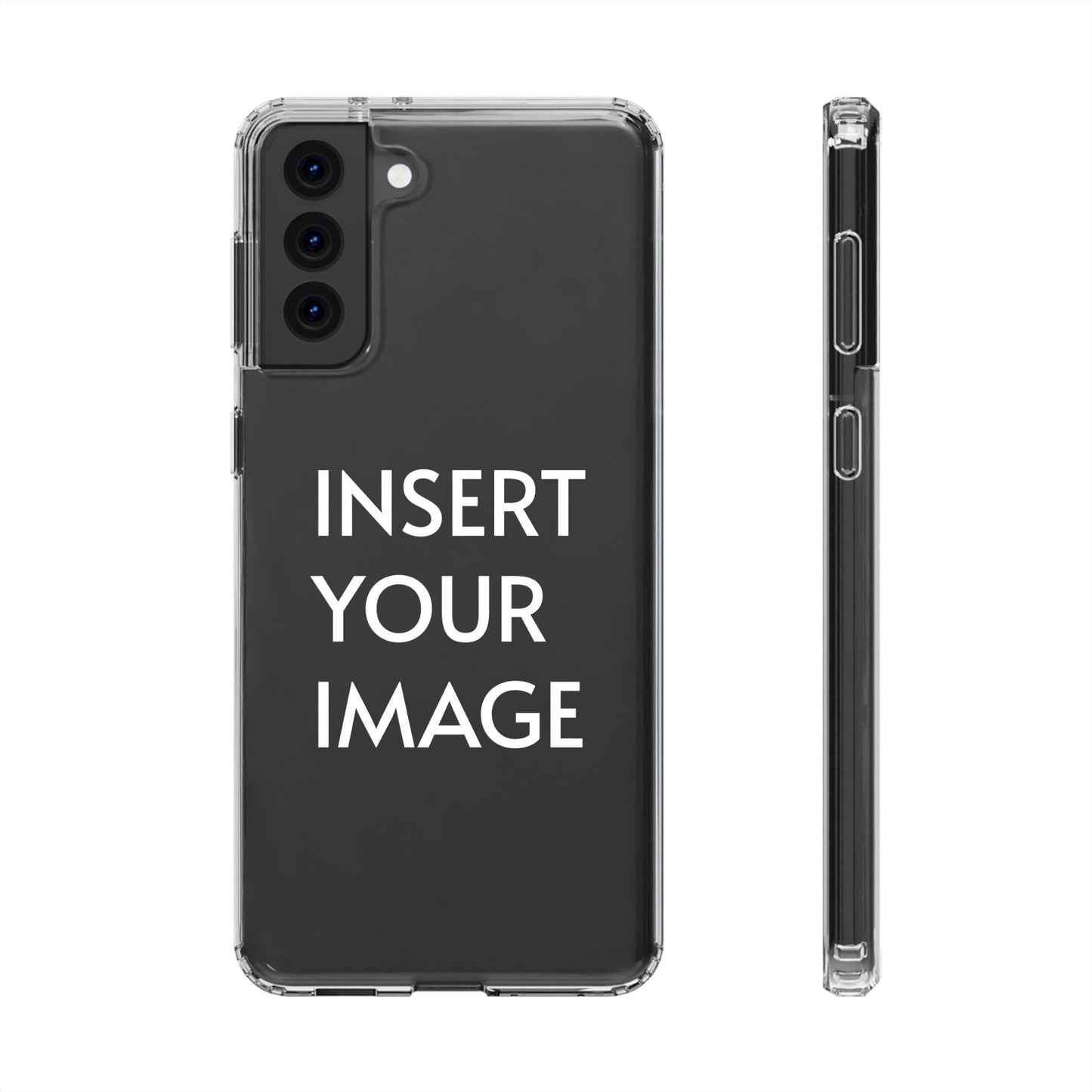 Custom Printed Clear Case for Samsung – Durable Polycarbonate & TPU Sides, Wireless Charging Compatible