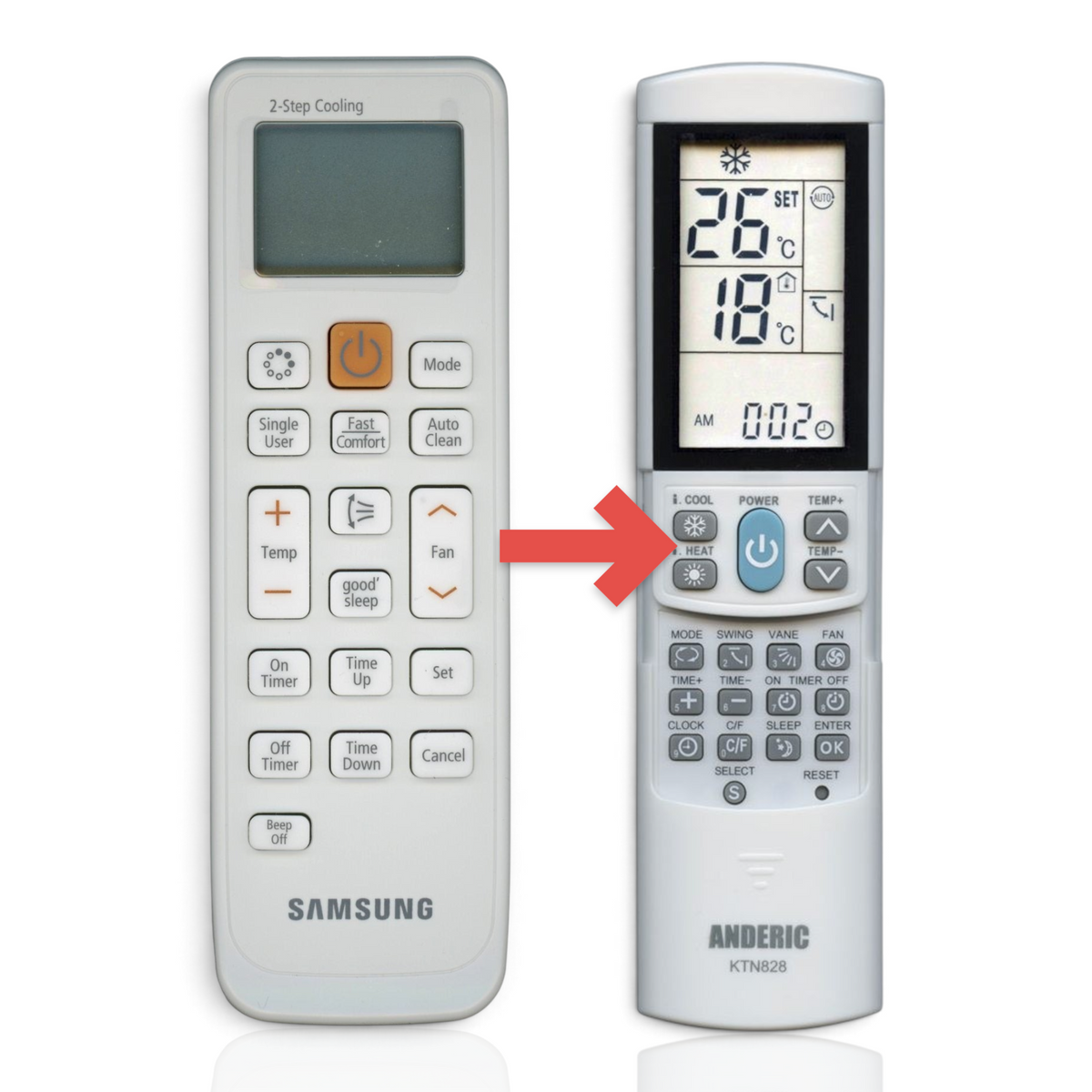 Samsung DB93-14195B Air Conditioner Remote Control - DB9314195B
