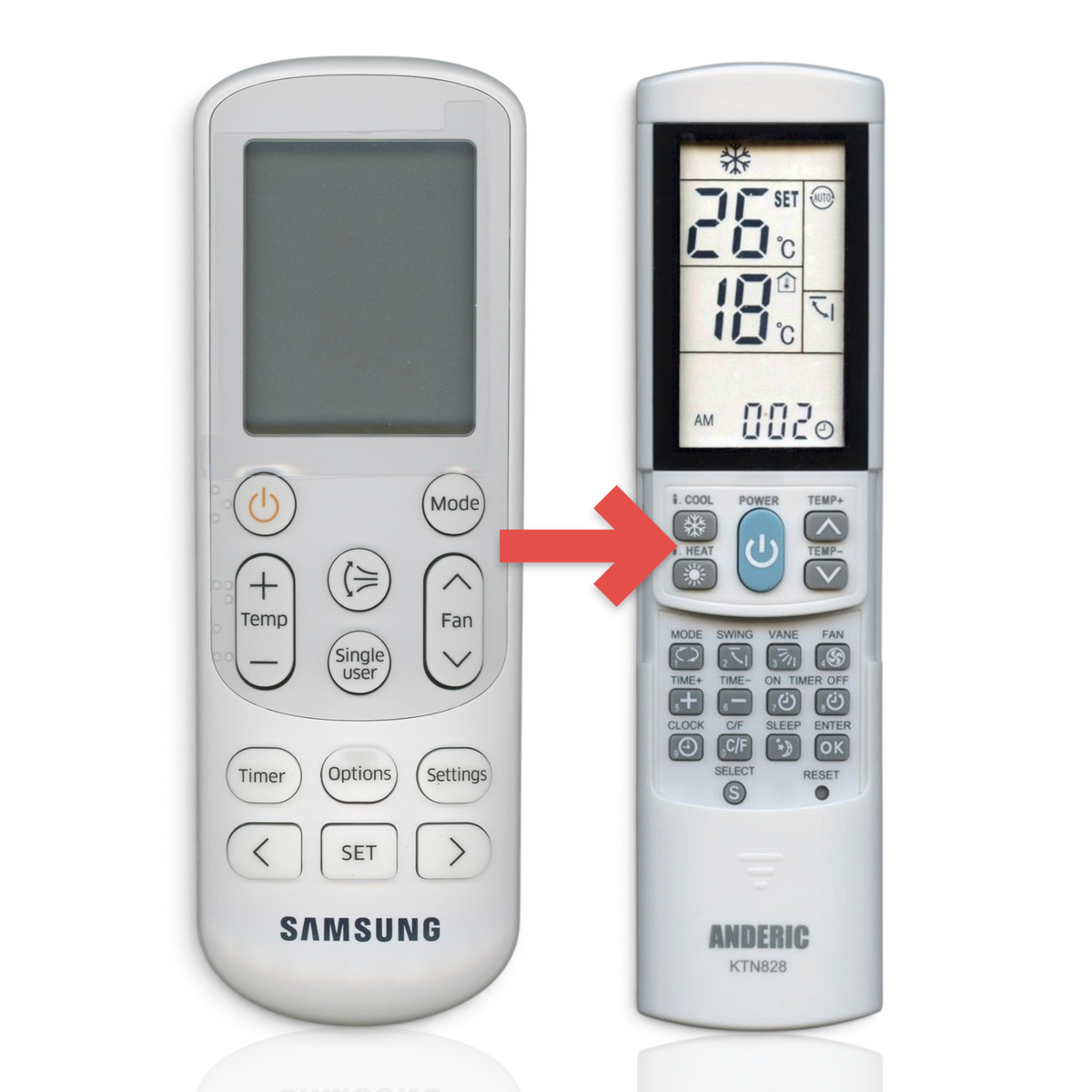 Samsung DB93-15882Q Air Conditioner Remote Control - DB9315882Q
