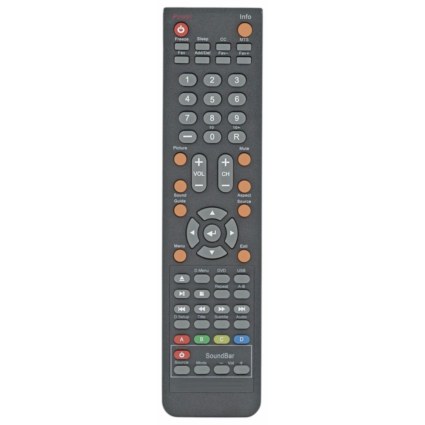 Sceptre X325BV-REM TV/DVD Remote Control